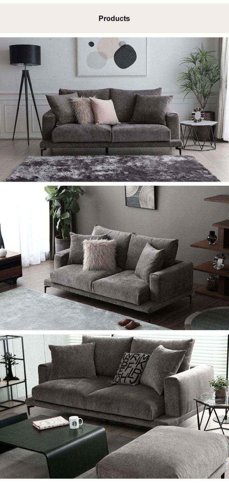 Sectional Couch Furniture Fabric Modern Design Sofa Hot