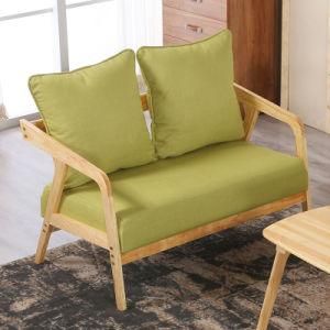 Modern Simple Solid Wood Fabric Sofa 1 Seat Sofa Mint Green for Living Room Furniture