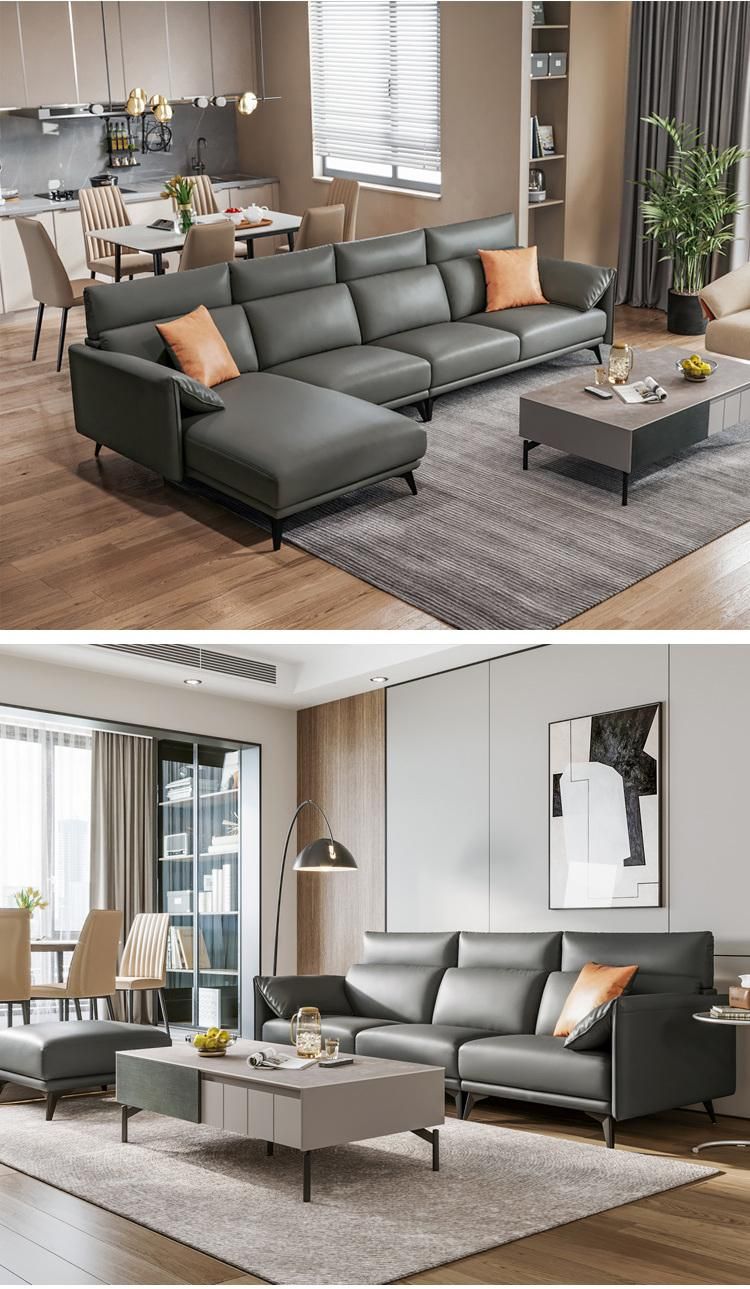 Linsy New European China Genuine Set Modern Leather Sofa S186-a