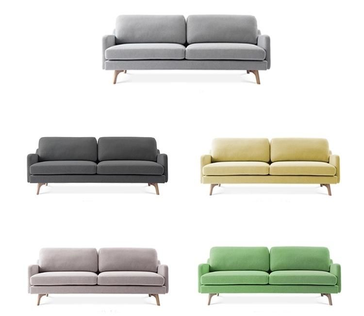 Japanese Minimalist Style Home Living Room Fabric Three Seat Sofa