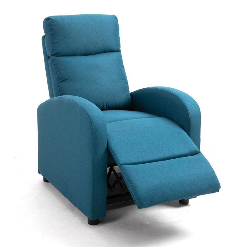 Pure Leather Recliner Sofa with Armrest and Cup Holder