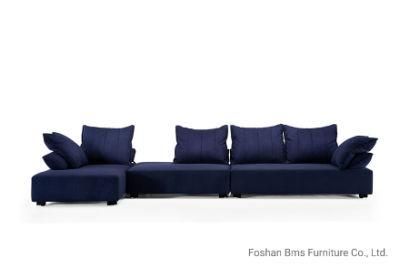 New Design Navy Blue Velvet Sectional Living Room Sofa