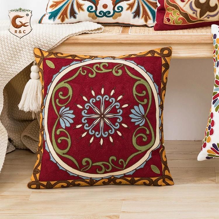 45X45 Wholesalers Ethnic Decorative High Chair Embroidery Cushion Cover for Sofa Couch Chair