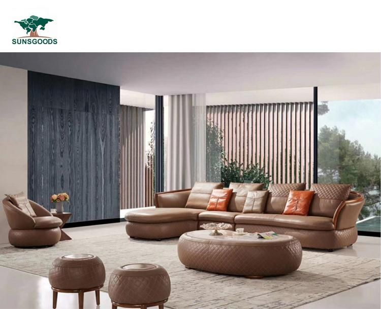 Latest Corner Style Sofa Picture of Wooden Furniture Set