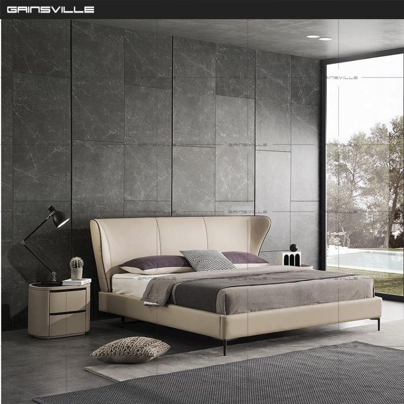 Hot Sale New Home Furniture Bedroom Furniture Hot Sale Sofa Bed King Bed Leather Bed Wall Bed in Italy Modern Style