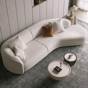 Soft Round Modern Couch Simple Sofa Minimalist Special Shaped Cashmere White Sofa Designs Luxury Sofa