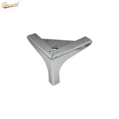 Popular Furniture Hardware Wood Grain and Chrome Decorative Metal Sofa Leg