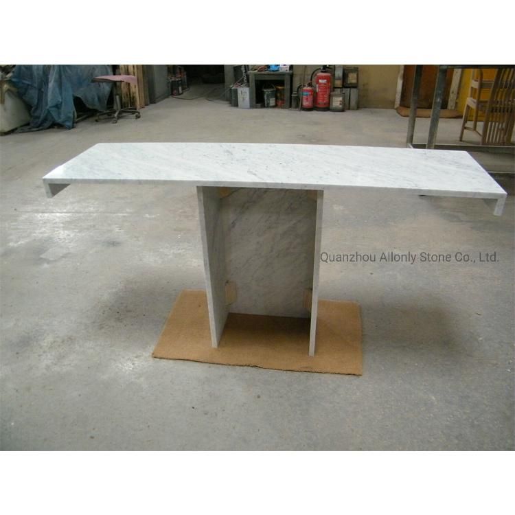 Luxury Home Entrance Snow White Marble Top Long Entry Modern Marble Console Table