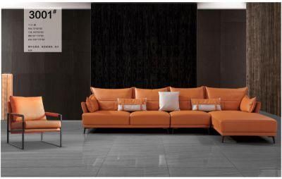 European Simplicity Living Room Furniture Leather Sofa