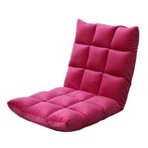 Simple Foldable Fashion Rose Red Lazy Sofa Leisure Folding Fabric Sofa Bed for Home Furniture