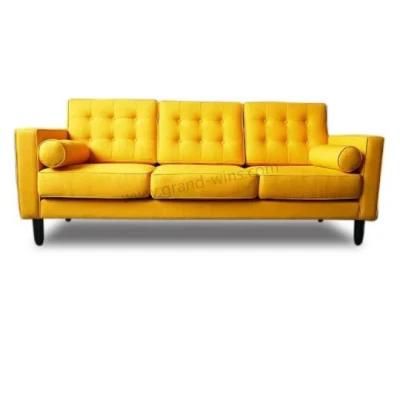 Wooden Fabric Loveseat Sofa for Home Hotel Living Room