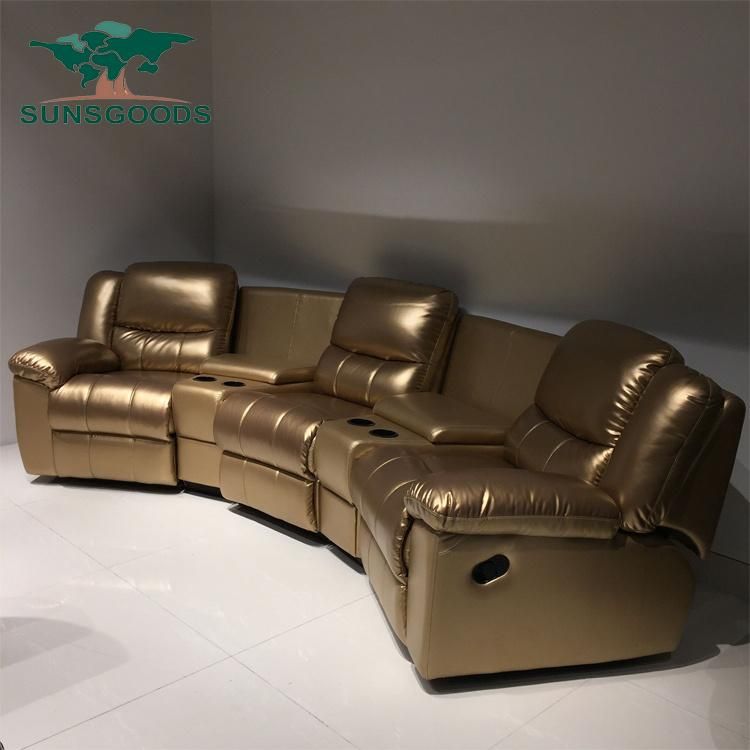 Top Grain Leather Reclining Cinema Home Theater Chair for Living Room