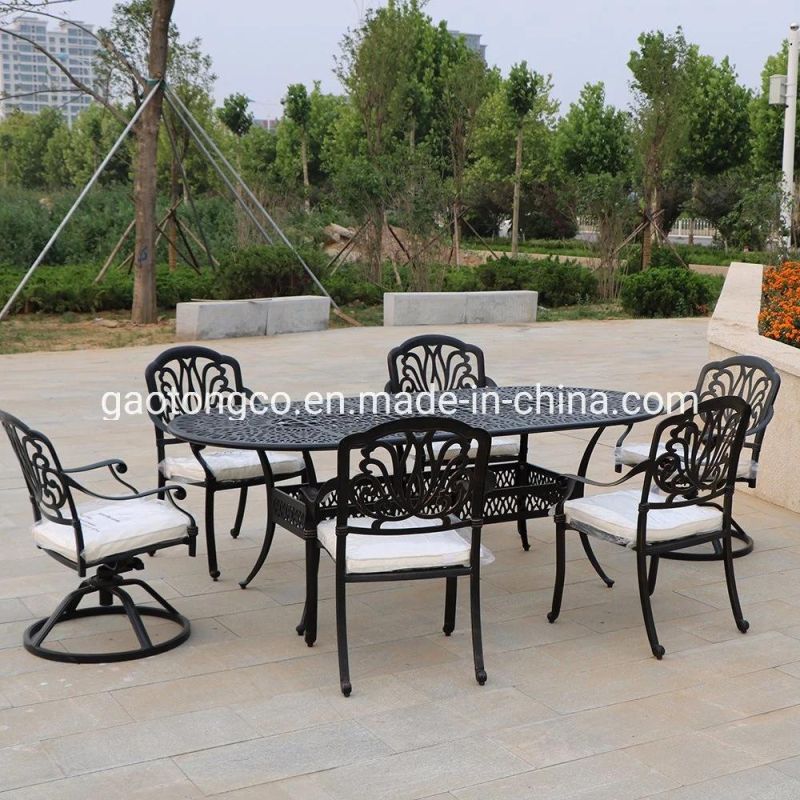 Outdoor Patio Sofa Set Metal Material Cast Aluminum Garden Sofa for 7 Star Hotel Outdoor