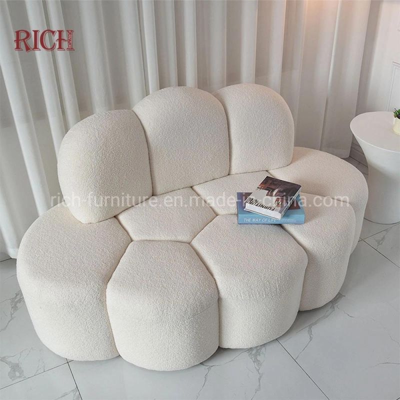 Living Room Furniture Sheepskin Wool Sofa Fabric Boucle Teddy Sofa