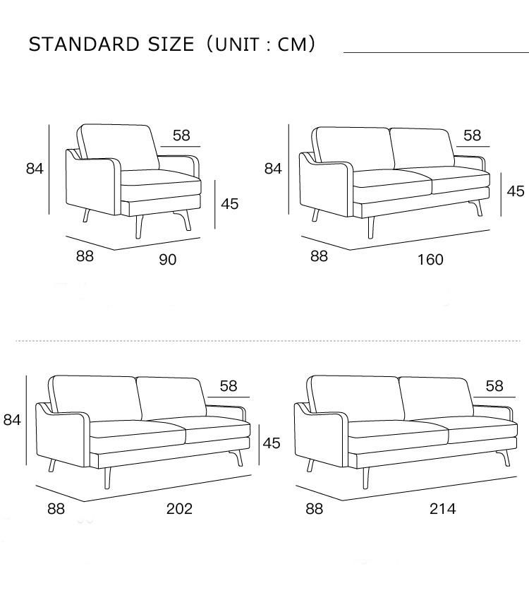 Foshan Furniture Market Price Modern Bedroom Living Room Fabric Three Seat Sofa