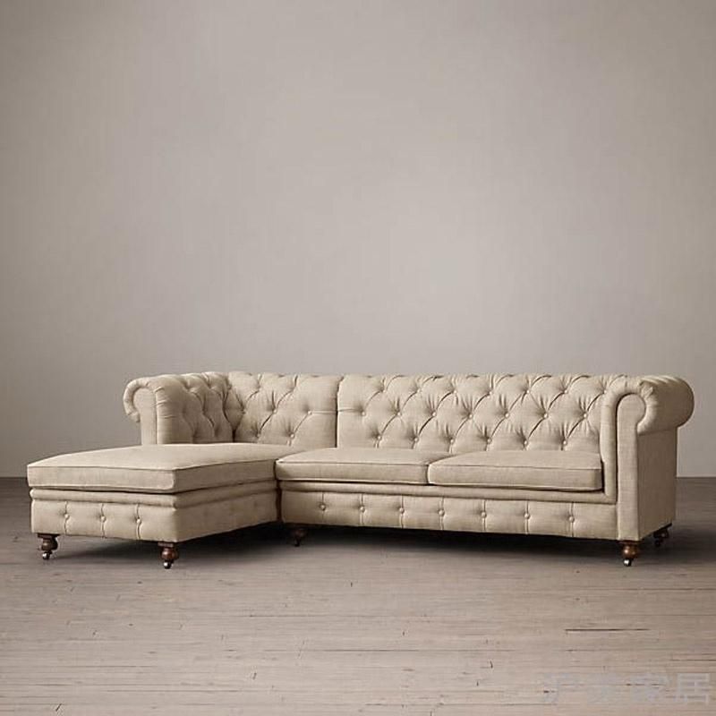 Hyc-Sf03 Luxury Modern Design Leather Couch Living Room Chesterfield Sofa