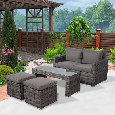 Leisure Rattan Sofa Rattan Chair Courtyard Garden Outdoor Leisure Sofa