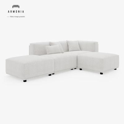 China Non Inflatable L Shape Couch Furniture Fabric Recliner Sofa