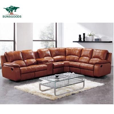 Electric Reclining Genuine Leather Living Room Sofas Furniture Home Theater Corner Sofa