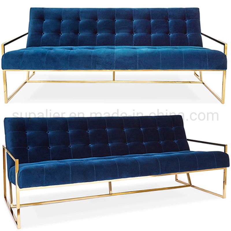 Modern Home Furniture Simple Lazy Boy Blue Fabric Sofa