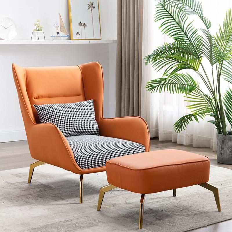 Hot Sale Ergonomic Design Nordic Simple Living Room Leather Single Sofa