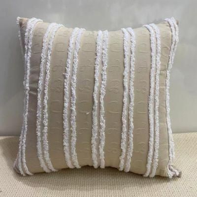 Decor Boho Clipped Jacquard Pillow Cushion for House Warming Striped Jacquard Pillow Case for Bedroom
