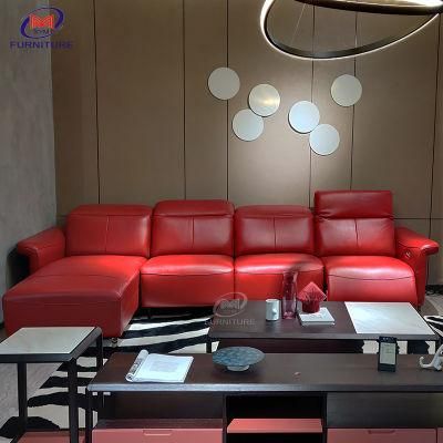 Foshan Office Room Furniture L-Shape Executive Genuine Leather Commercial Sectional Office Sofas