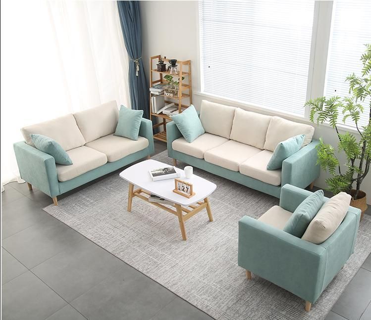 Simple Modern Fabric Sofa Big Three People Nordic Simple Rental Room Clothing Store