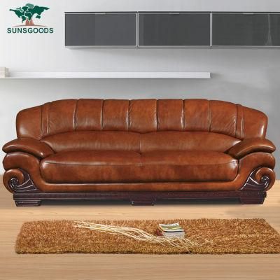 Chinese Top Grain Chaise Sectional Leather Living Room Bedroom Sofa Furniture