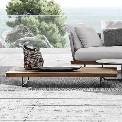 Nordic Outdoor Rattan Sofa Anticorrosive Wood Villa Courtyard Leisure