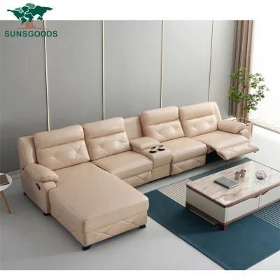 Chinese Furniture Home Leisure Electric Recliner Wood Frame Sofa Set for Living Room