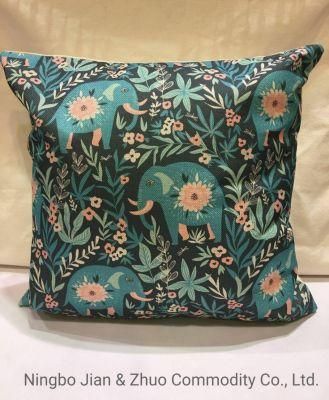 Custom Polyester Digital Printing Flowers Elephant Pillow Cushion