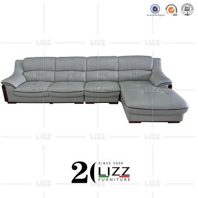Promotional Modern European L Shape Home Living Room Furniture Leisure Geniue Leather Sofa