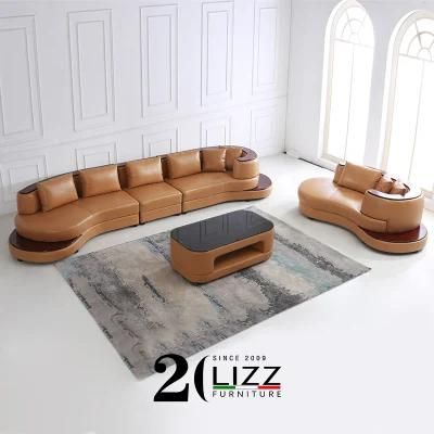 Good Quality Home Wooden Furniture Modern Genuine Leather Sofa for Home Living Room