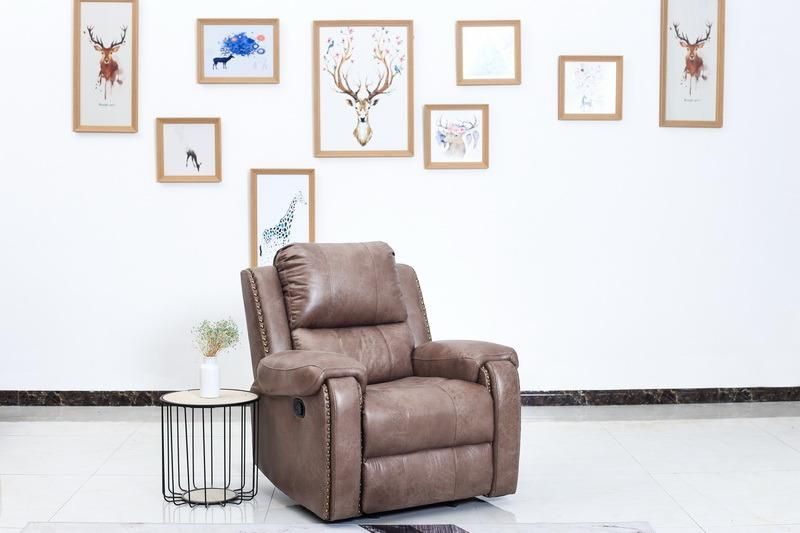 Fabric Reclining Sofa with Nail Arm for Living Room Furniture