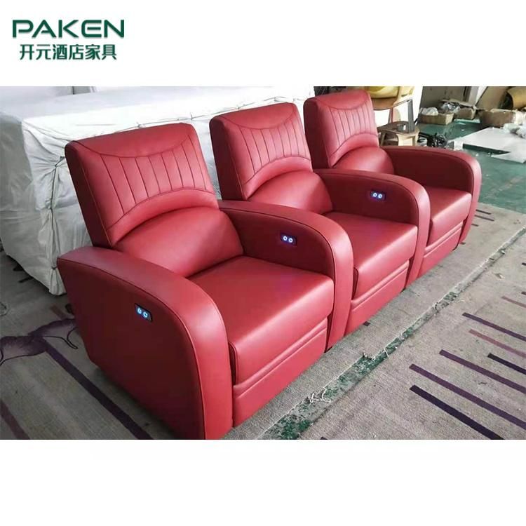 Luxury Home Theater Modern Style Italy Genuine Leather Recliner Sofa
