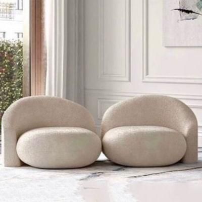 Commercial Sheepskin Sherpa Sofa Couch Teddy Fabric Beige Boucle 2 Seater Sofa