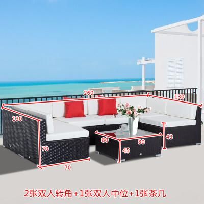 Outdoor Sofa Courtyard Garden Outdoor Rattan Table and Chair