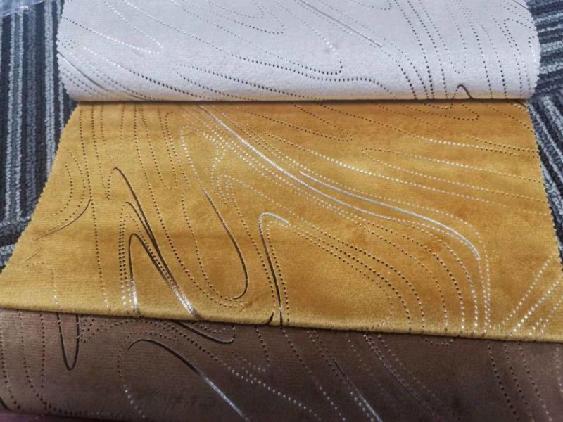 220GSM Dutch Velvet Plain Hot Stamping Process Composite Sofa Fabric