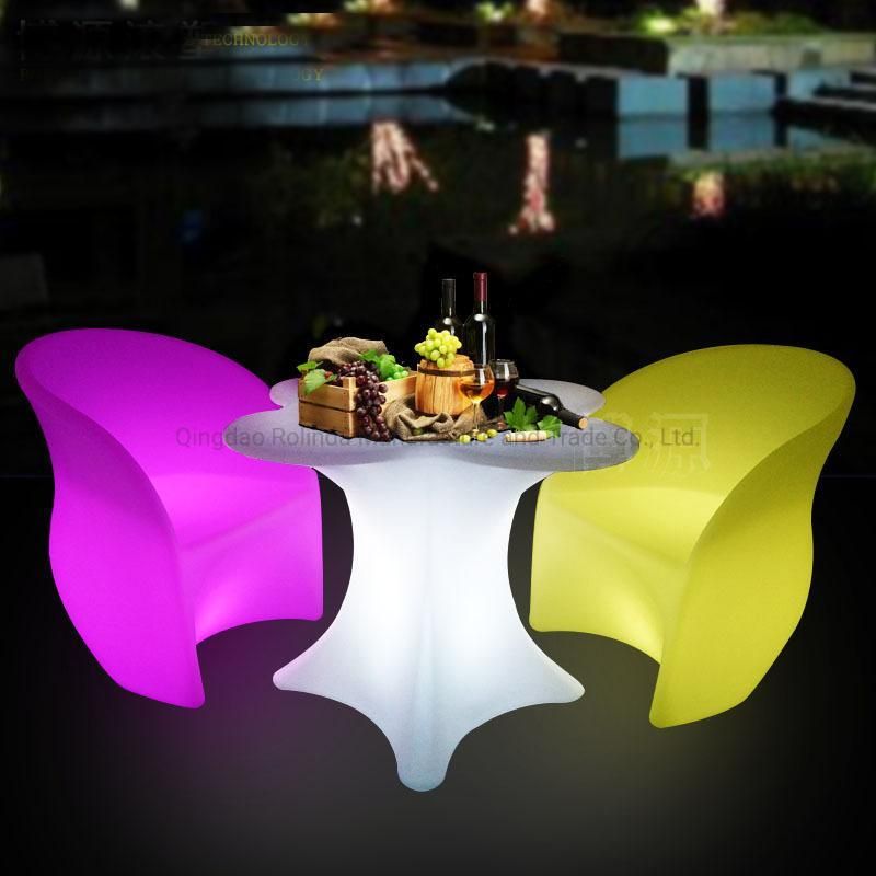 PE Plastic Cordless LED Sofa Chair LED Light up Chair for TV Furniture /Home /Nightclub Bar/Party