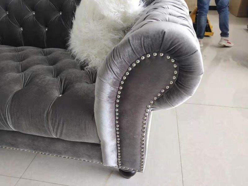Modern Fabric Sofa with crystal Tufting Sofa for Home Furniture