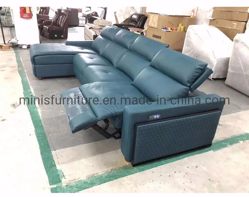 (MN-HSF25) Simple Style Home Living Room Furniture L Shaped Leather Sofa