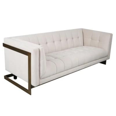 Modern Simple Design PU Sofa for Living Room (3seater)