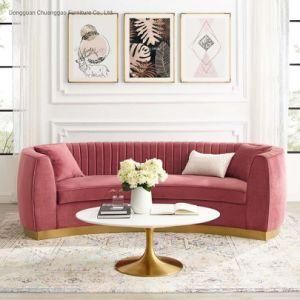 Pink Stainless Steel Base Modern Sofa on Sale