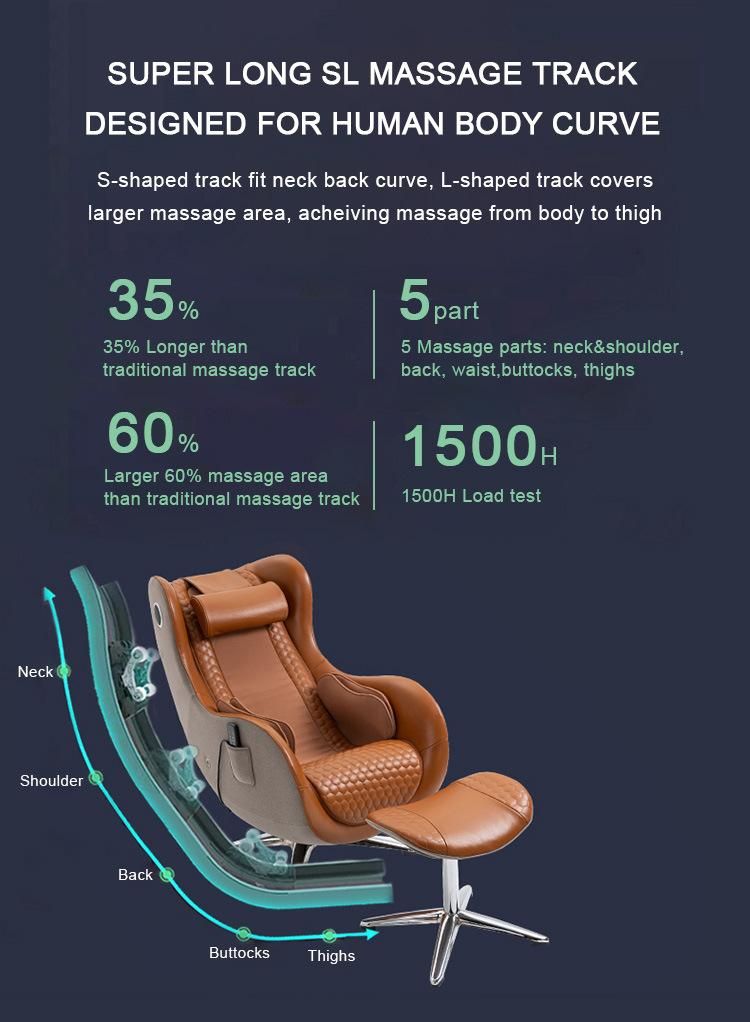 2022 China Latest Luxury Sofa 4D Recliner Leather Dual Core Massagechair Massage Chair