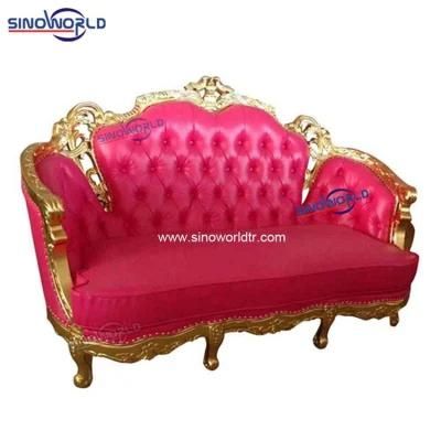 Elegant Solid Wooden Hotel Restaurant King Throne Chaise Lounge Sofa