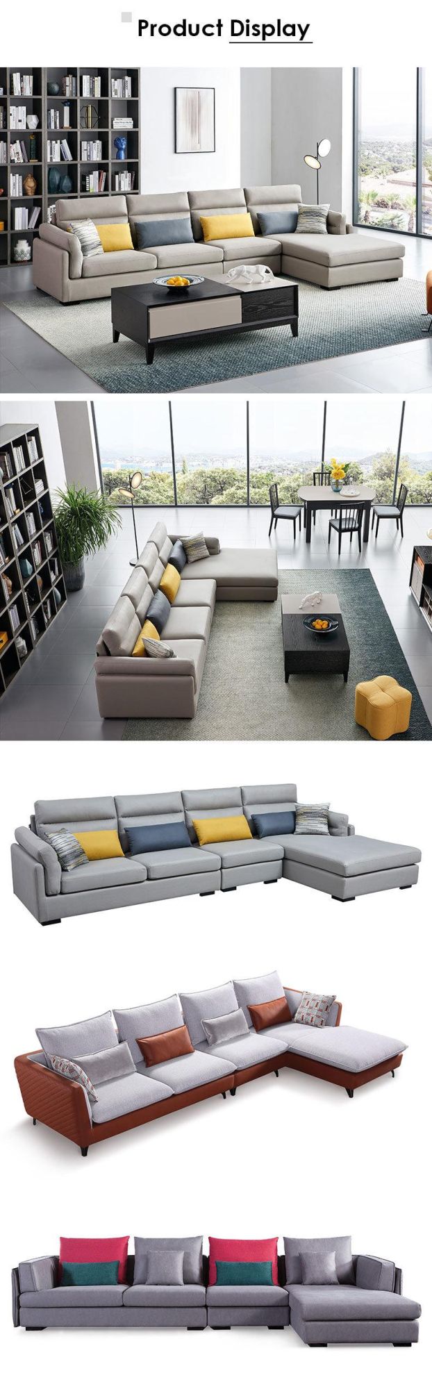 Modern Deep Soft Furniture Leathaire L Shape Sofa