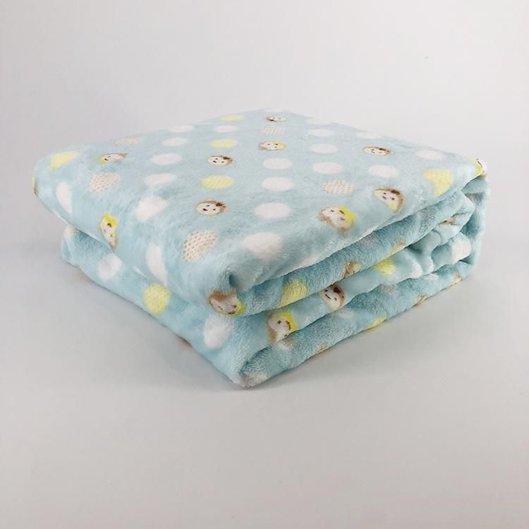 Blue Stripes Printed Flannel Fleece Sofa Bedding Blanket