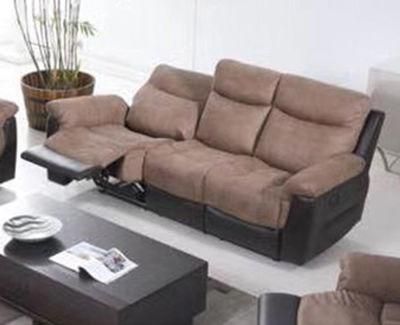 Custom Electrical Recliner Sofa Set with LED Lights, Fabric Recliner Sofa, Corner Recliner 7 Seater