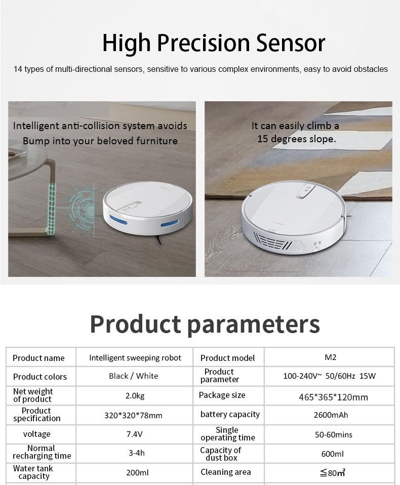 M2 Robot Vacuum Cleaner Brush Sweeping Automatic Garage Floor and Moping Sweep Machine Floor Washing Machine Sofa Cleaning Sweeper Floor Machine Cleaner